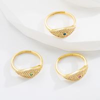 Retro Fashion Copper Plating Color Rhinestone Inlaid Ring main image 3