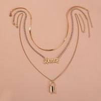 Fashion Letter Lock Alloy Plating No Inlaid Necklace main image 1