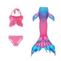 Children's Mermaid Tail Clothing Swimsuit Bikini Three-piece Suit sku image 1