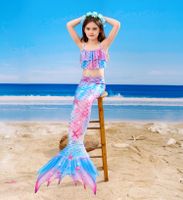 Mermaid Tail Clothes Children Girl Split Swimming Bikini Three-piece Suit main image 2
