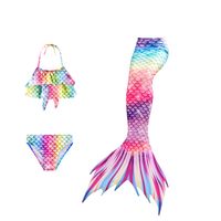 Mermaid Tail Clothes Children Girl Split Swimming Bikini Three-piece Suit main image 4