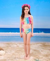 Mermaid Tail Clothes Children Girl Split Swimming Bikini Three-piece Suit main image 6