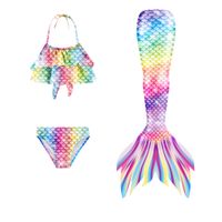 Mermaid Tail Clothes Children Girl Split Swimming Bikini Three-piece Suit sku image 6