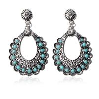 Women's Bohemian Water Drop Synthetic Resin Alloy Turquoise Earrings Inlay Drop Earrings main image 1