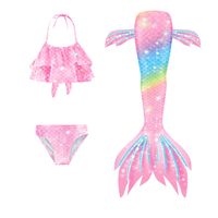 Mermaid Tail Girls' Two-piece Swimsuit Children Three-piece Suit main image 4