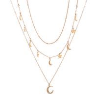 Fashion Star Moon Alloy Copper Necklace Plating No Inlaid Copper Necklaces main image 7