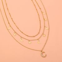 Fashion Star Moon Alloy Copper Necklace Plating No Inlaid Copper Necklaces main image 4