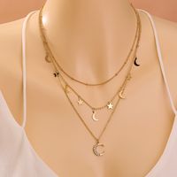 Fashion Star Moon Alloy Copper Necklace Plating No Inlaid Copper Necklaces main image 5