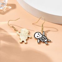 Fashion Cute Gold Plated Skull Drop Oil Earrings Wholesale main image 1