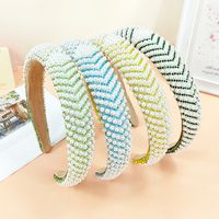 Women's Simple Style Geometric Cloth Hair Accessories Beaded Inlaid Gemstone Artificial Gemstones Pearl Hair Band main image 2