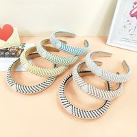 Women's Simple Style Geometric Cloth Hair Accessories Beaded Inlaid Gemstone Artificial Gemstones Pearl Hair Band main image 6