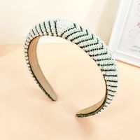 Women's Simple Style Geometric Cloth Hair Accessories Beaded Inlaid Gemstone Artificial Gemstones Pearl Hair Band sku image 1
