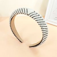 Women's Simple Style Geometric Cloth Hair Accessories Beaded Inlaid Gemstone Artificial Gemstones Pearl Hair Band sku image 5