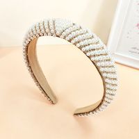 Women's Simple Style Geometric Cloth Hair Accessories Beaded Inlaid Gemstone Artificial Gemstones Pearl Hair Band sku image 6