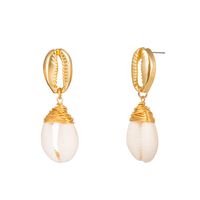 Style Baroque Coquille Alliage Placage Incruster Coquille Boucles D'oreilles main image 3
