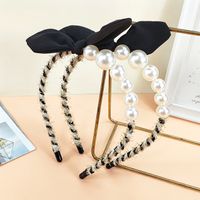 Women's Sweet Bow Knot Beaded Hair Accessories Beaded Inlaid Pearls Pearl Hair Band main image 2