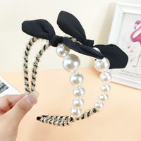 Women's Sweet Bow Knot Beaded Hair Accessories Beaded Inlaid Pearls Pearl Hair Band main image 4