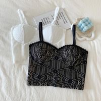 Sexy Solid Color Lace Strapless Camisole main image 2