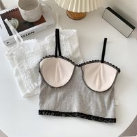 Sexy Solid Color Lace Strapless Camisole main image 5