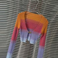 Color Contrast Patchwork Long Sleeve Cardigan main image 3