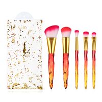 Trendy 5 Pcs Transparent Artificial Crystal Handle Acrylic Makeup Brush Set main image 4