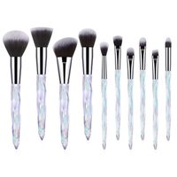 Mode 10 Pcs Transparent Cristal Artificiel Poignée En Plastique Pinceau De Maquillage Ensemble main image 7