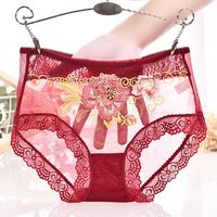Floral Lace Sexy Nylon Underpants See-through Lingerie sku image 9