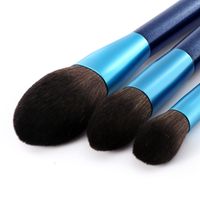 New Blue 12 Pcs Transparent Wooden Handle Transparent Bag Makeup Brush Set main image 3