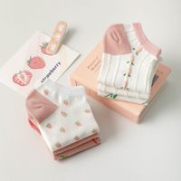 Mignon Rose Blossom Motif Taille Libre Femmes De Coton Cheville Chaussettes main image 4