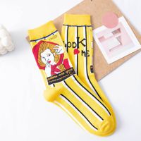 Cute Colorful Cartoon Free Size Women's Cotton Mid-calf Socks sku image 3