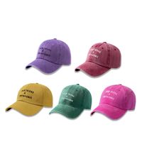 Fashion Simple Letter Embroidery Peaked Cap Wide Brim Cap main image 5