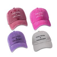 Fashion Simple Letter Embroidery Peaked Cap Wide Brim Cap main image 3