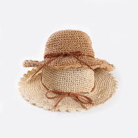 Summer New Women's Wide Brim Sun Protection Ruffled Handmade Straw Hat main image 4