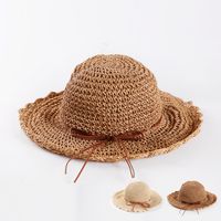 Summer New Women's Wide Brim Sun Protection Ruffled Handmade Straw Hat main image 5
