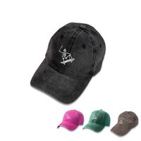 Fashion Wide Brim Skate Skull Embroidery Peaked Cap main image 1