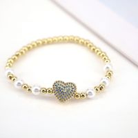 Simple Style Heart Shape Copper Beaded Pearl Bracelets 1 Piece main image 4