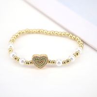 Simple Style Heart Shape Copper Beaded Pearl Bracelets 1 Piece main image 7