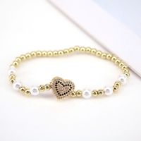 Simple Style Heart Shape Copper Beaded Pearl Bracelets 1 Piece sku image 3