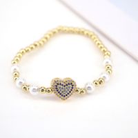 Simple Style Heart Shape Copper Beaded Pearl Bracelets 1 Piece sku image 4