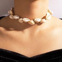 Bohemian Style (floral Print) Alloy Shell Necklace (choker For Neck Sticking) Beach 1 Piece main image 4