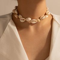 Bohemian Style (floral Print) Alloy Shell Necklace (choker For Neck Sticking) Beach 1 Piece sku image 1
