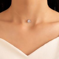 Einfache Transparente Unsichtbare Fischschnur Zirkon Halskette Diamantbesetzte Schlüsselbeinkette Weiblich sku image 10