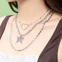 Fashion Heart Shape Butterfly 304 Stainless Steel Women'S Necklace main image 1