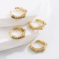 Fashion New Multicolored Zircon Inlaid Non-piercing Earrings main image 2