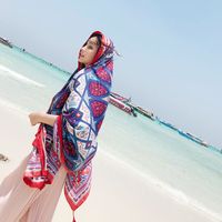 Women's Vacation Bohemian Totem Satin Silk Scarves sku image 2