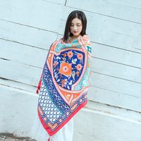 Women's Vacation Bohemian Totem Satin Silk Scarves sku image 9