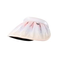 Girl's Basic Solid Color Embroidery Big Eaves Sun Hat main image 2