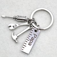 Father's Day Gift Letter Grandpa Papa Dad Caliper Tool Stainless Steel Key Ring main image 3