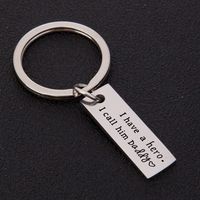 Father's Day Gift I Have A Hero I Call Her Daddy Silver Stainless Steel Key Ring main image 6