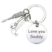 Stainless Steel Letter Tool Hammer Wrench Screwdriver Father's Day Gift Key Ring main image 2